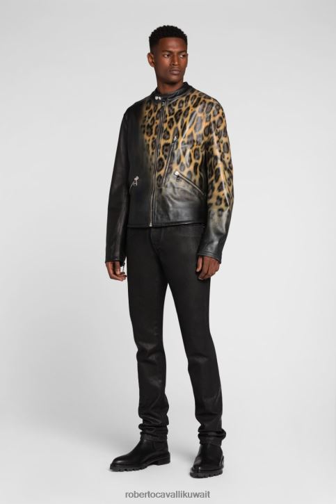 Roberto Cavalli رجال موضة شورت بطول الركبة بطبعة تمساح ملابس 4H40H969