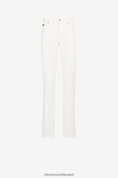 Roberto Cavalli رجال رشيقة جينز بقصة مستقيمة ملابس 4H40H972