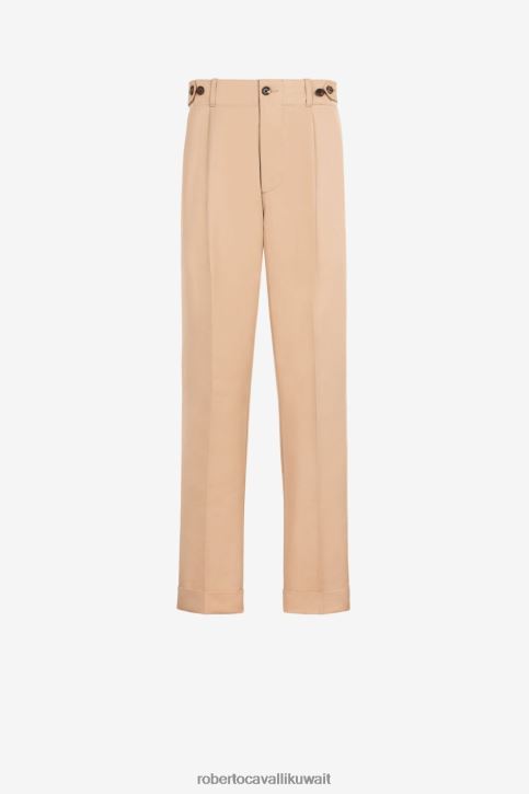 Roberto Cavalli رجال حار بنطال بقصة مستقيمة وتفاصيل طيات ملابس 4H40H973