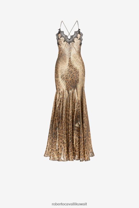 Roberto Cavalli نحيف حار ثوب متلألئ بطبعة الفهد ملابس 4H40H98