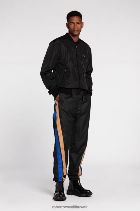 Roberto Cavalli رجال أنيق جينز بقصة مستقيمة وطبعة شعار ملابس 4H40H980