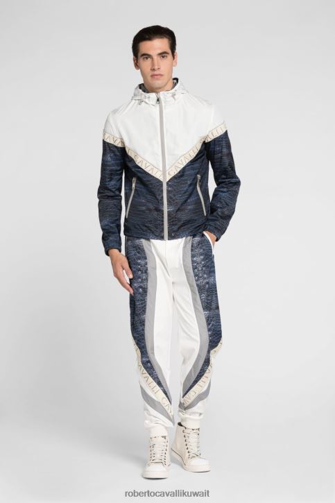 Roberto Cavalli رجال أسود بنطال رياضي بتفاصيل شريطية ملابس 4H40H981