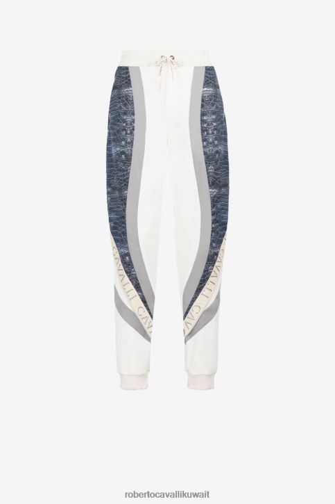 Roberto Cavalli رجال موضة بنطال رياضي بشريط بشعار الماركة وطبعة حيوان ملابس 4H40H982