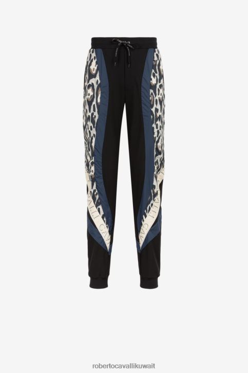 Roberto Cavalli رجال حار بنطال رياضي بشريط بشعار الماركة وطبعة حيوان ملابس 4H40H983