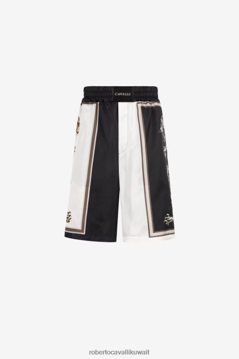 Roberto Cavalli رجال أنيق شورت بطول الركبة بطبعة النمر ملابس 4H40H991