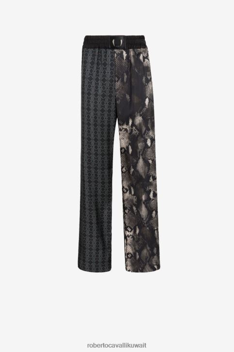 Roberto Cavalli رجال أنيق بنطال رياضي حرير بطبعات مخيوطة ملابس 4H40H995
