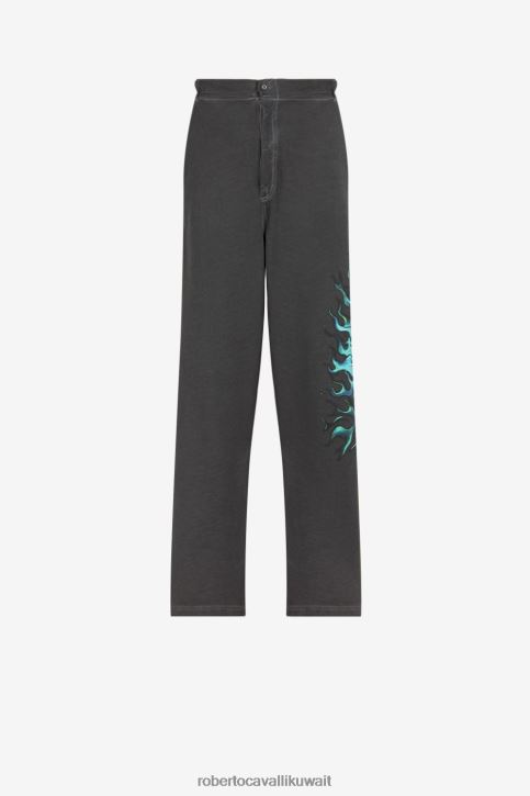 Roberto Cavalli رجال أنيق بنطال رياضي بطبعة أسد اللهب ملابس 4H40H998