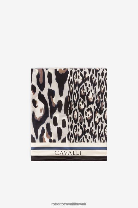 Roberto Cavalli رجال 5164 منشفة شاطئ بطبعة جلد الفهد مُكَمِّلات 4H40H1062