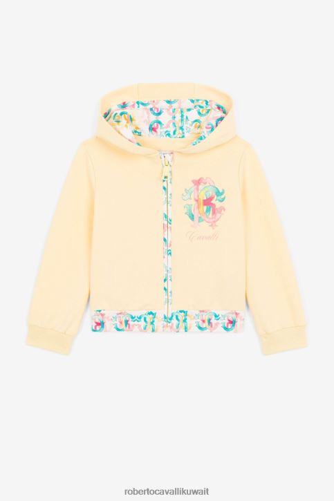 Roberto Cavalli فتيات 5575 هودي بطبعة مونوغرام وسحاب أمامي ملابس 4H40H1461