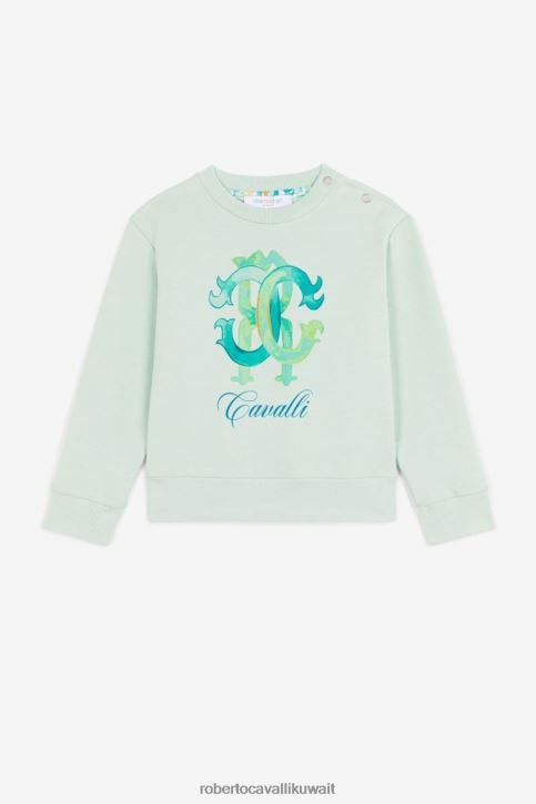 Roberto Cavalli أولاد 9120 سويت شيرت بطبعة شعار الماركة ملابس 4H40H1679