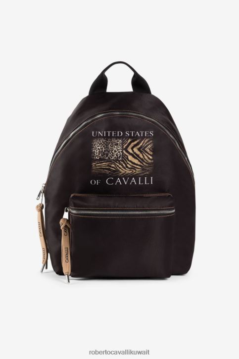 Roberto Cavalli رجال موضة حقيبة ظهر بطبعات مرقعة من Animalier مُكَمِّلات 4H40H1185