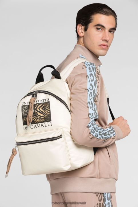 Roberto Cavalli رجال موضة حقيبة ظهر بطبعات مرقعة من Animalier مُكَمِّلات 4H40H1185