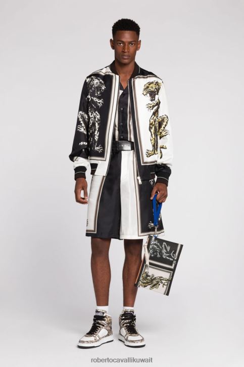 Roberto Cavalli رجال موضة حقيبة وسط بطبعة خليط من Animalier مُكَمِّلات 4H40H1188