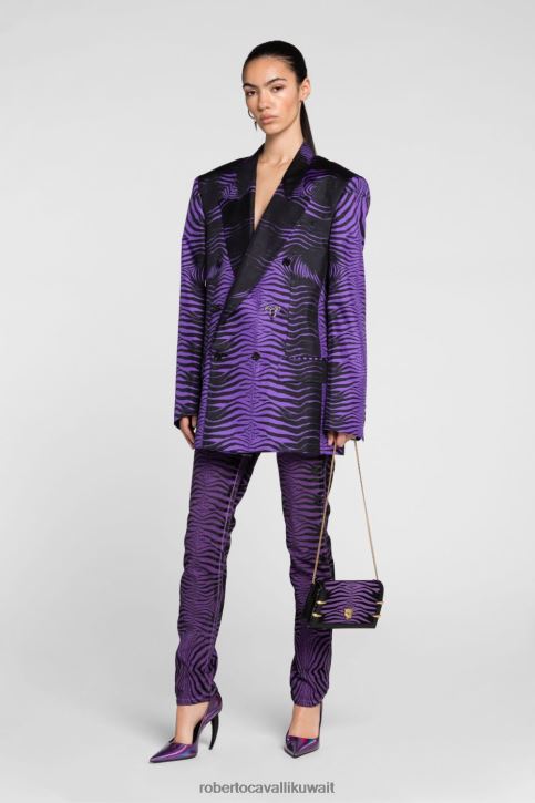 Roberto Cavalli نحيف أنيق جينز ضيق مزين بطبعات مرقعة من تصميم Animalier ملابس 4H40H396