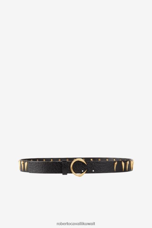 Roberto Cavalli نحيف حار C شعار جلد النمر الأسنان حزام مُكَمِّلات 4H40H639