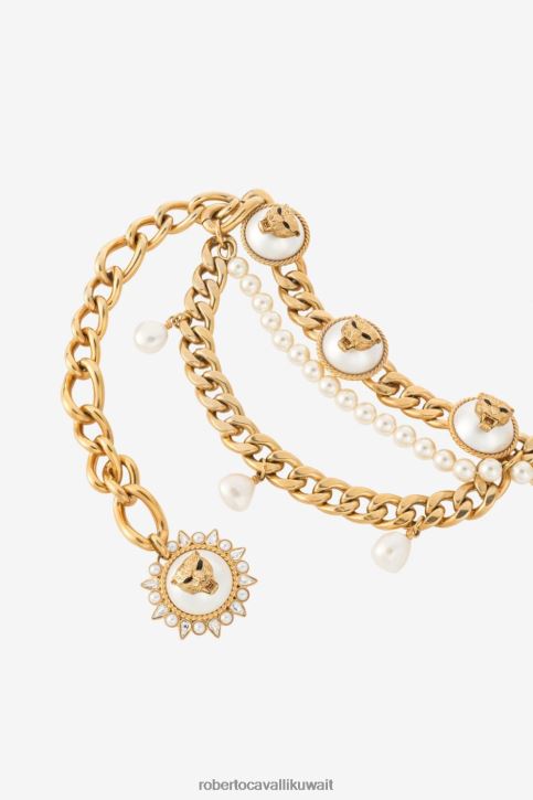 Roberto Cavalli نحيف حار C شعار جلد النمر الأسنان حزام مُكَمِّلات 4H40H639