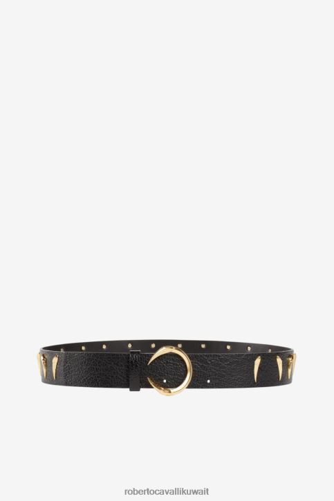Roberto Cavalli نحيف أنيق C شعار جلد النمر الأسنان حزام مُكَمِّلات 4H40H641
