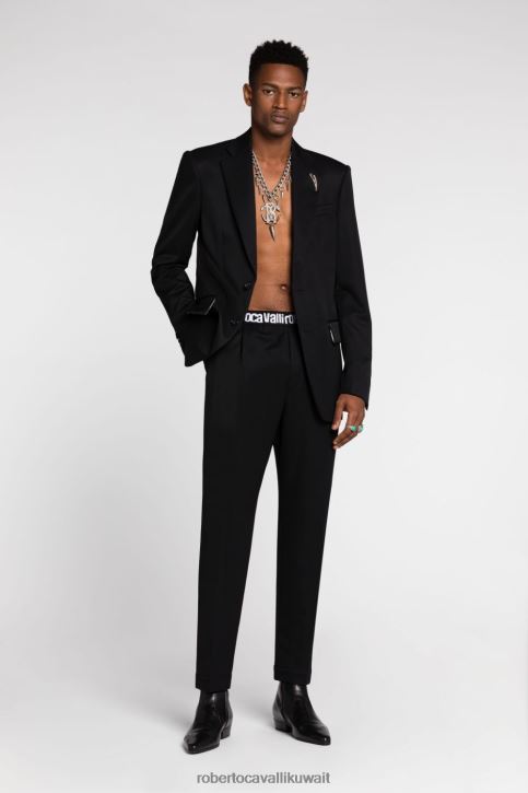 Roberto Cavalli رجال أنيق شورت قطن بطبعة Ocelot ملابس 4H40H1014