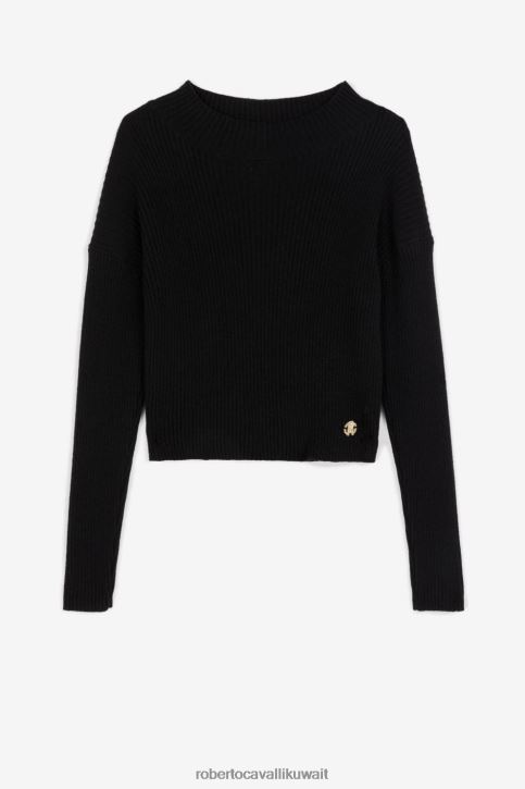 Roberto Cavalli فتيات أسود سترة مونوغرام RC ملابس 4H40H1316