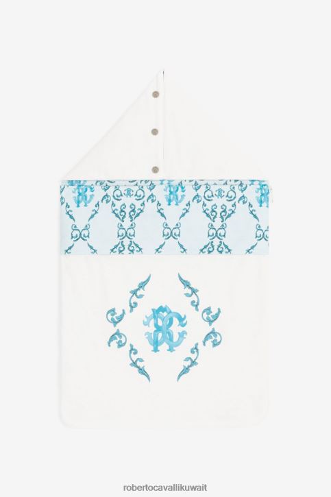 Roberto Cavalli أولاد ازرق فاتح حرف RC وعش أطفال بطباعة تخريمية مُكَمِّلات 4H40H1568