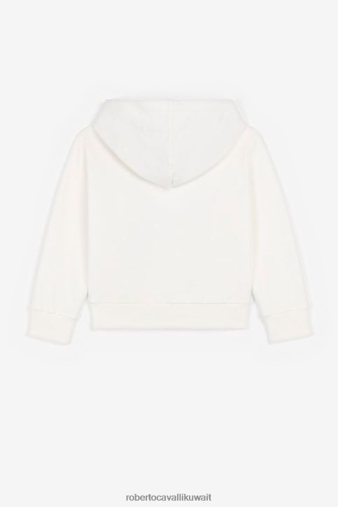 Roberto Cavalli أولاد أزرق تيشيرت قطن مطرز بشعار RC ملابس 4H40H1676