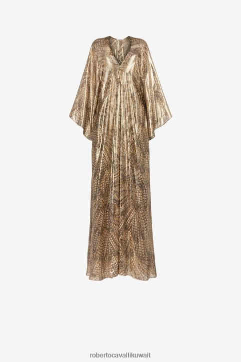 Roberto Cavalli نحيف رشيقة فستان برقبة على شكل حرف V بطبعة الصقور ملابس 4H40H126