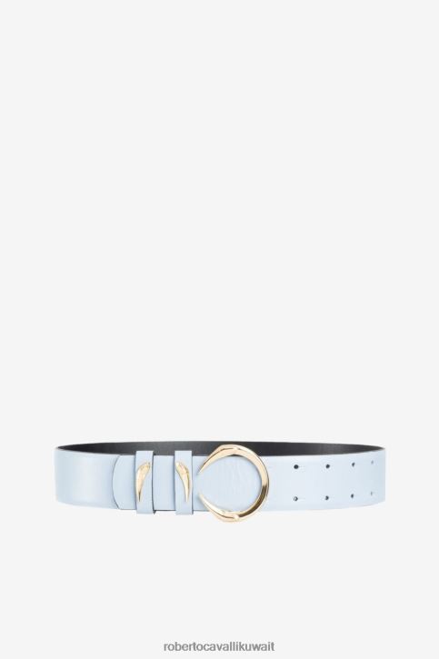 Roberto Cavalli نحيف أزرق فاتح c شعار حزام جلد مُكَمِّلات 4H40H634