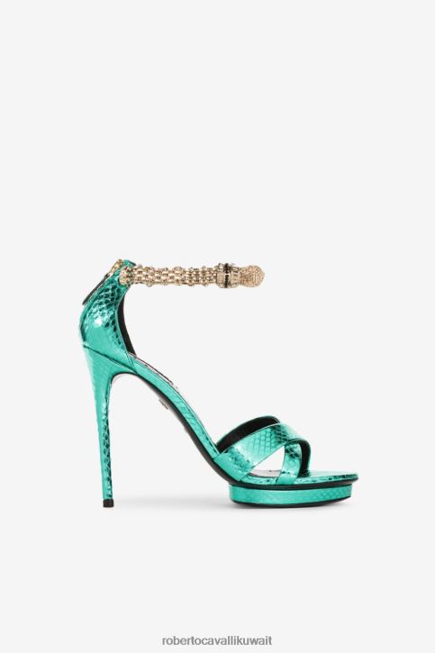 Roberto Cavalli نحيف نيرو / canna di fucile صندل ثعبان المرآة أحذية 4H40H546