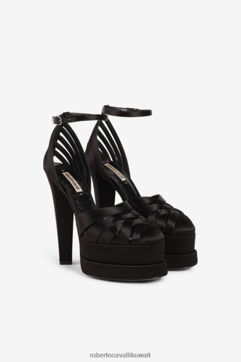 Roberto Cavalli نحيف d0226 صنادل منصة مضفرة أحذية 4H40H543