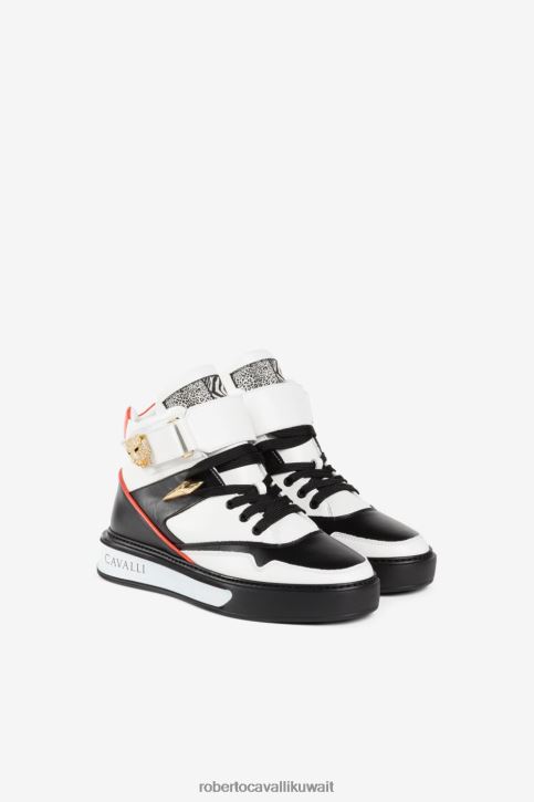 Roberto Cavalli نحيف d0330 حذاء رياضي برأس النمر مزين بالكريستال أحذية 4H40H469