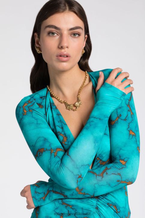 Roberto Cavalli نحيف d0607 خاتم كوكتيل مزين بالأحجار الكريمة مُكَمِّلات 4H40H585