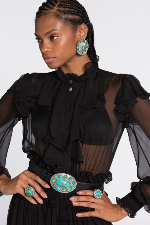 Roberto Cavalli نحيف d0607 مرآة ثعبان الكريستال قلادة مُكَمِّلات 4H40H592