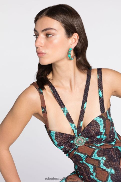 Roberto Cavalli نحيف d0607 أقراط مزينة بالأحجار الكريمة مُكَمِّلات 4H40H593