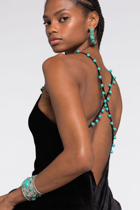 Roberto Cavalli نحيف d0607 أقراط مزينة بالأحجار الكريمة مُكَمِّلات 4H40H594