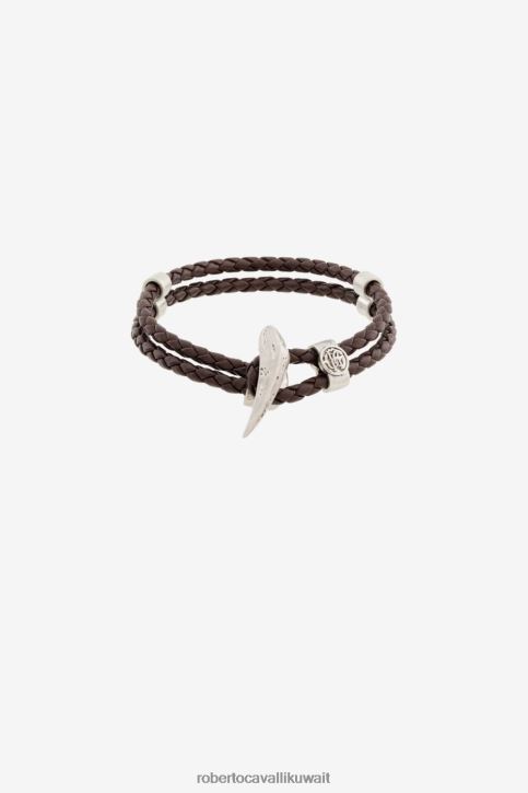 Roberto Cavalli رجال d1348 سوار مضفر على شكل أسنان النمر مُكَمِّلات 4H40H1150