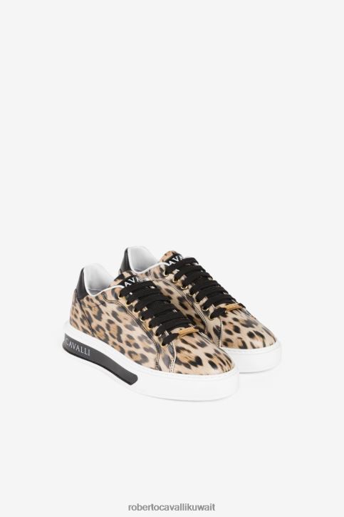 Roberto Cavalli نحيف d2400 حذاء رياضي بطبعة جاكوار ونقشة الثعبان أحذية 4H40H465