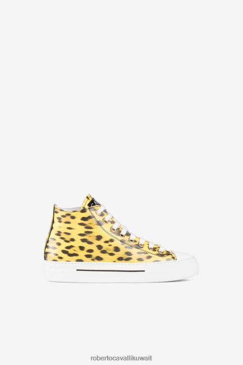 Roberto Cavalli نحيف d2463 حذاء رياضي بطبعة مورينا ونقشة الثعبان أحذية 4H40H461
