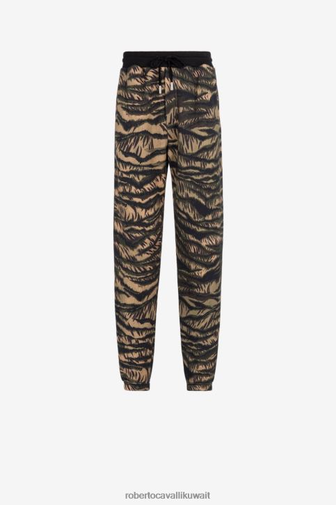 Roberto Cavalli رجال d9881 بنطال رياضي من القطن بطبعة حيوان ملابس 4H40H947