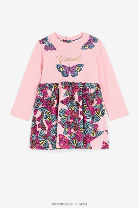 Roberto Cavalli فتيات mt026 فستان بأكمام طويلة وطبعة فراشة ملابس 4H40H1382