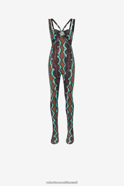 Roberto Cavalli نحيف t0778 بذلة بطبعة جلد الثعبان ملابس 4H40H9