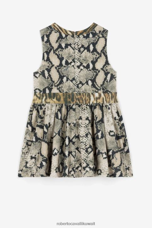 Roberto Cavalli فتيات zo192 فستان بطبعة شعار الماركة ملابس 4H40H1516