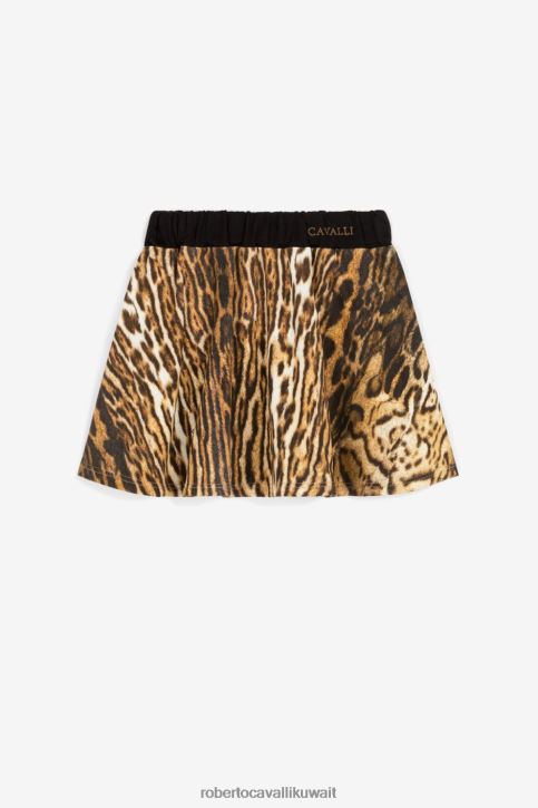 Roberto Cavalli فتيات zo192 تنورة بطبعة قطط ملابس 4H40H1521