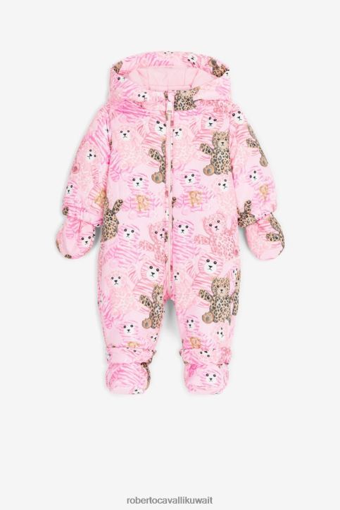 Roberto Cavalli فتيات لون القرنفل بدلة ثلج بطبعة دمية دب ملابس 4H40H1223