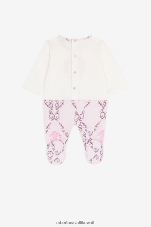 Roberto Cavalli فتيات لون القرنفل طقم أطفال من القطن بطبعة دمية دب ملابس 4H40H1224