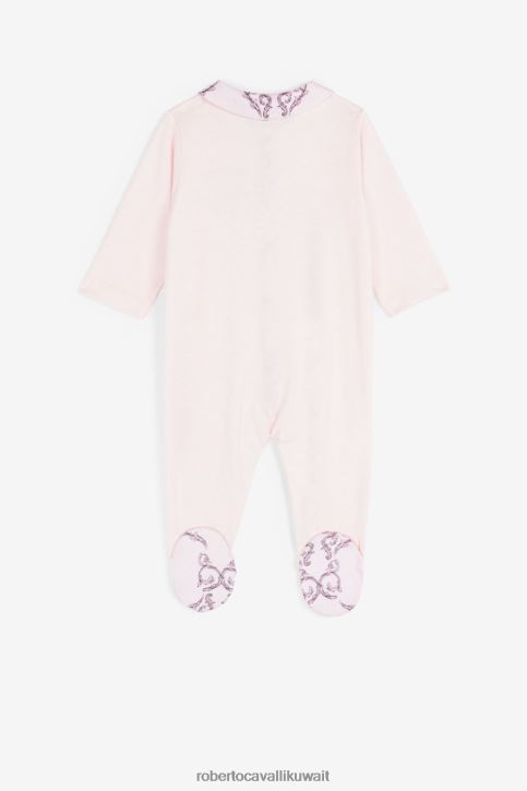 Roberto Cavalli فتيات لون القرنفل طقم أطفال من القطن بطبعة دمية دب ملابس 4H40H1236