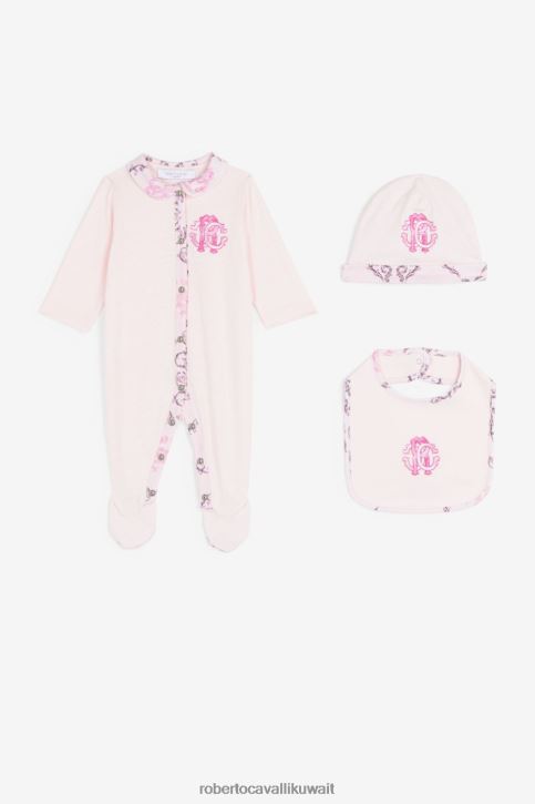 Roberto Cavalli فتيات لون القرنفل طقم أطفال مطرز بشعار آر سي ملابس 4H40H1237