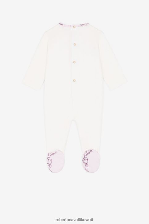 Roberto Cavalli فتيات بيانكو طقم أطفال بطبعة تخريمية ملابس 4H40H1240