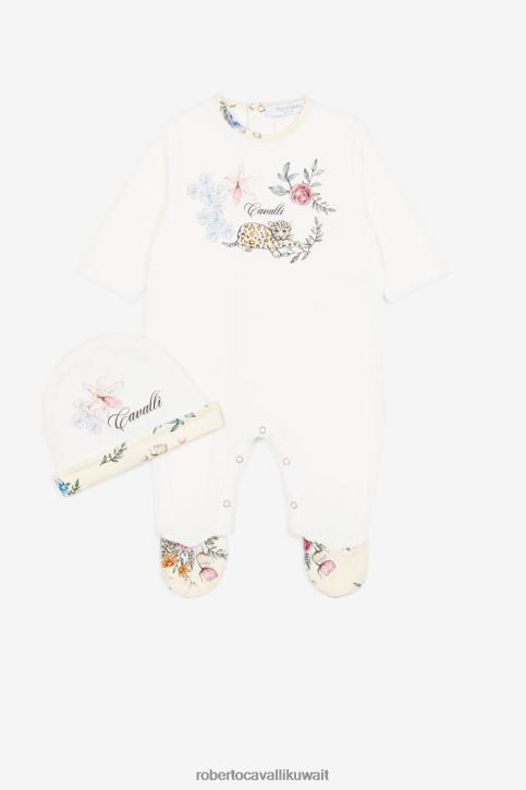 Roberto Cavalli فتيات أزرق طقم أطفال جاكوار وطبعة زهور ملابس 4H40H1349