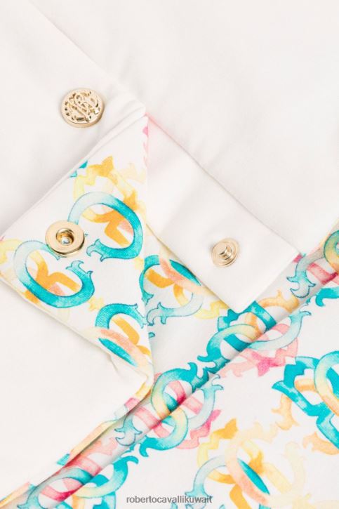 Roberto Cavalli فتيات أزرق طقم أطفال بطبعة زهور وشعار ملابس 4H40H1350