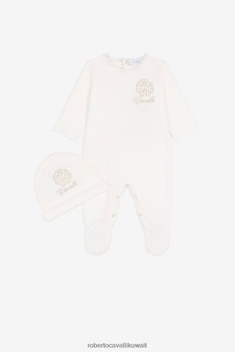 Roberto Cavalli فتيات أزرق طقم أطفال بشعار مطرز ملابس 4H40H1358